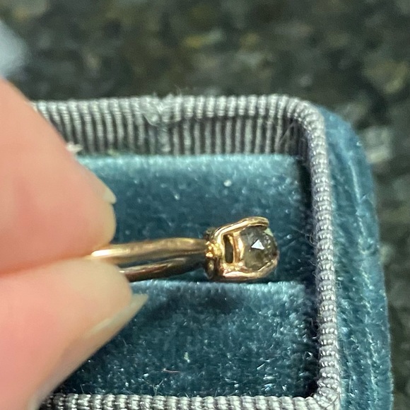 Round Rose Cut Chocolate Natural Diamond Ring by Jewelluxe - Picture 6 of 10